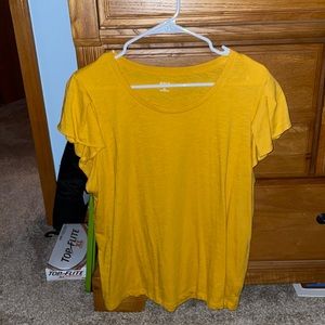 Yellow A.n.a ruffle shirt